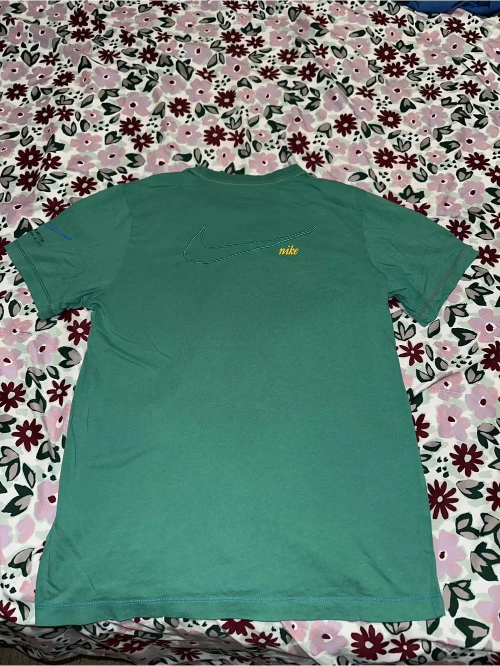Nike Men's Teal Short Sleeve Crew Tee with Small Logo Patch